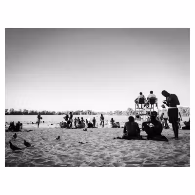 Photographie d'ambiance de la plage du Lac de Bordeaux