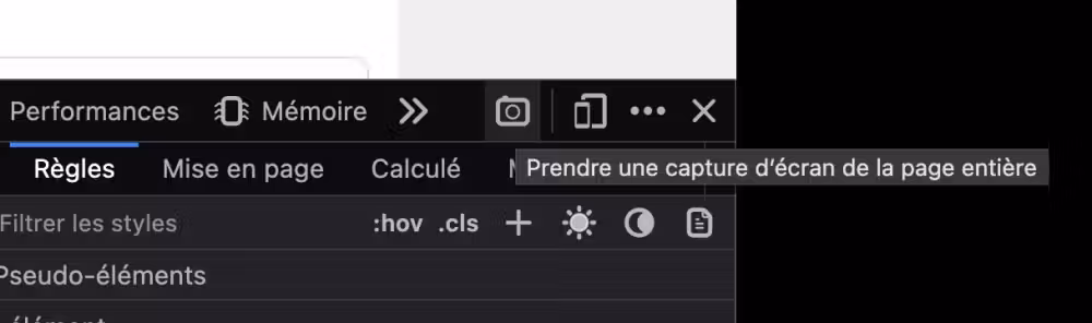 Aperçu de la console Firefox