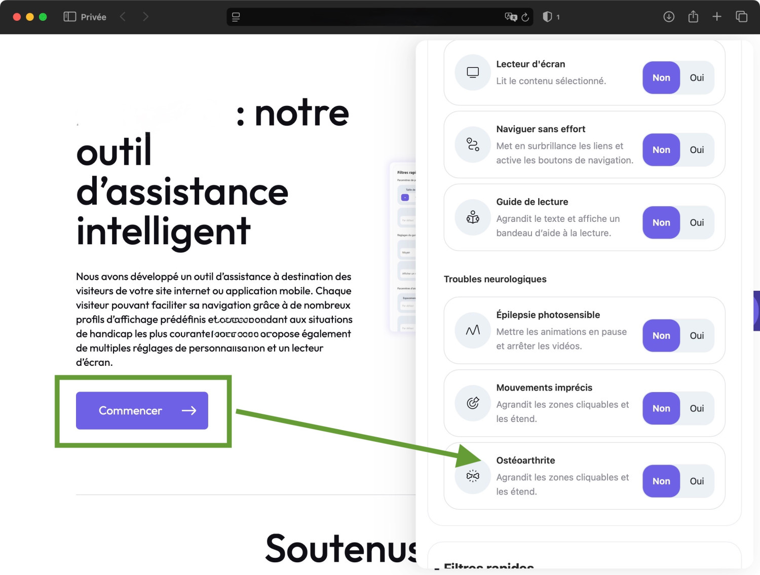 capture d'écran d'un site internet n°1