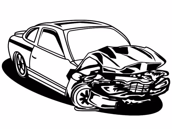 image représentant une voiture accidentée
